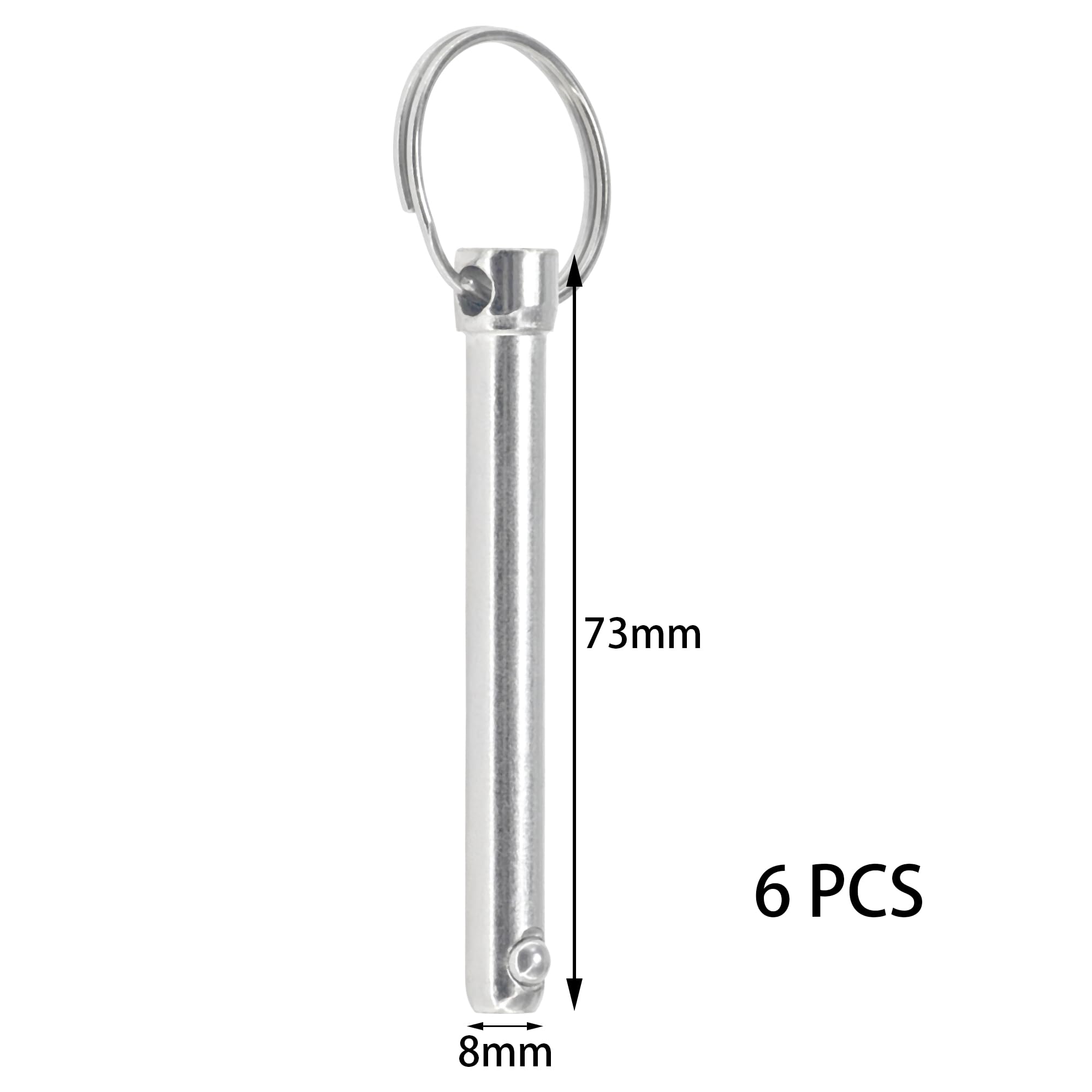 6 PCS Quick Release Pins,Spring Pins - Carbon Steel Safety Pins with Anti-Loss Spring Lock Design (M8*73mm) - Image 2