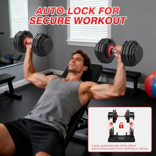 Image of Adjustable Dumbbells Set of 2 for Home Gym Fitness Free Weights Set