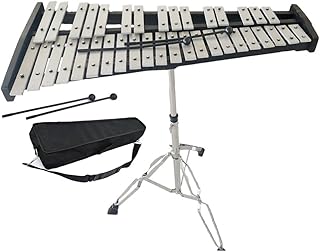 YUYDZY 37 Notes Glockenspiel Xylophone Percussion Instrument Glockenspiel Kit with Adjustable Stand Mallets and Carrying Bag