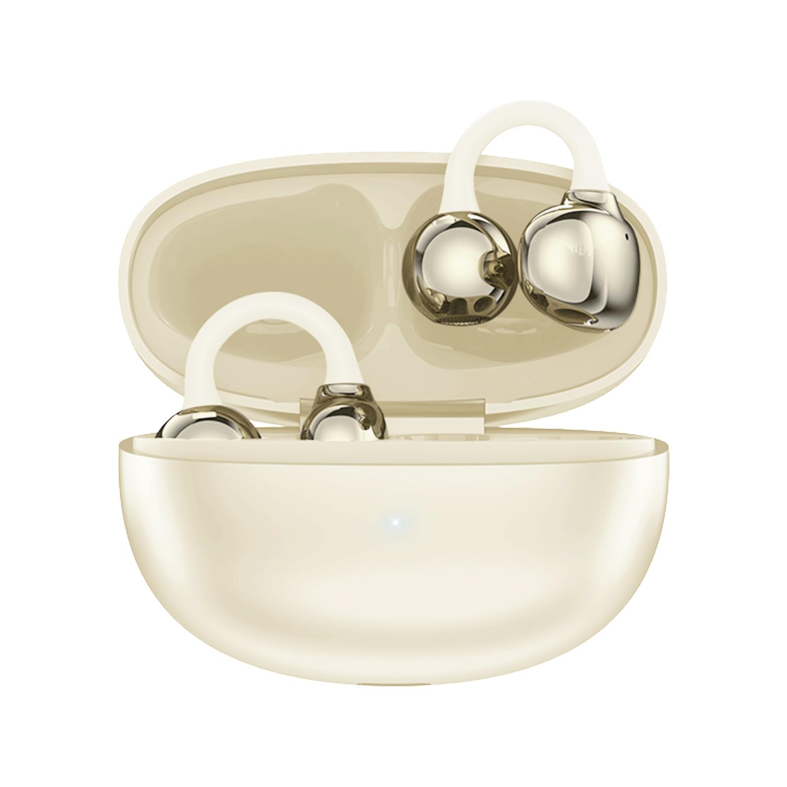 Clip on Earbuds Wireless Bluetooth 5.4, Open Ear Headphones with Mic, 60H Play, Noise Cancelling, Open Ear Earbuds, Lightweight Comfort Clip on Ear