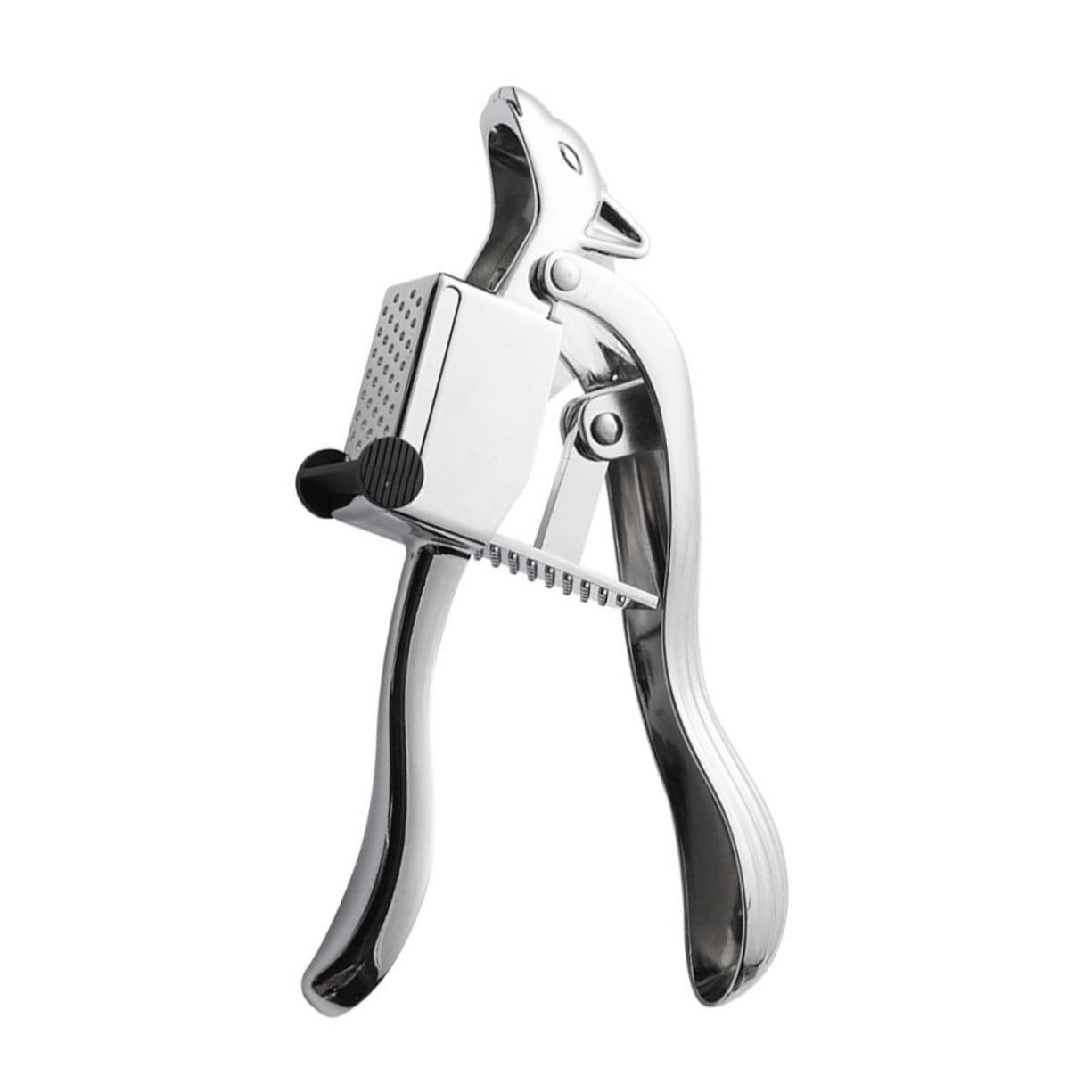 HAKIDZEL 1Pc Squirrel Style Garlic Press Stainless Steel Manual Garlic Mincer with Ergonomic Handle for Easy Crushing Comfortable Use Kitchen Tool for