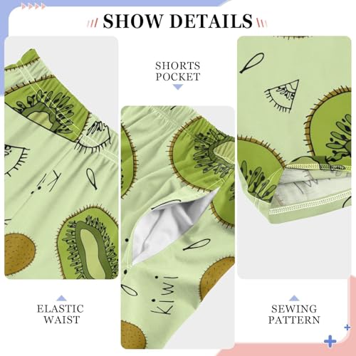 ZZXXB Kiwi Boys Long Pants Soft Trousers Elastic Waist Kids Lounge Bottoms with Pockets S-XL4