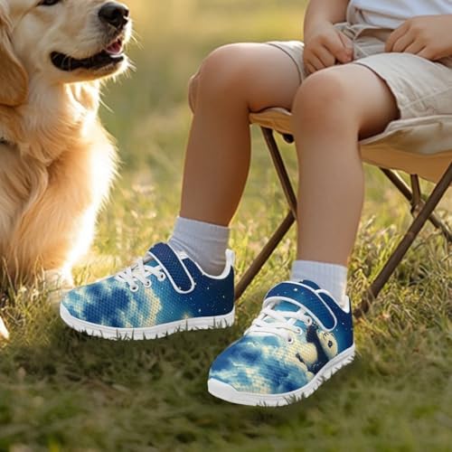 Little Kid Boys Shoes Non Slip Lightweight Breathable Comfortable Sport Athletic Running Tennis Sneakers Panda Galaxy Sky Pattern3