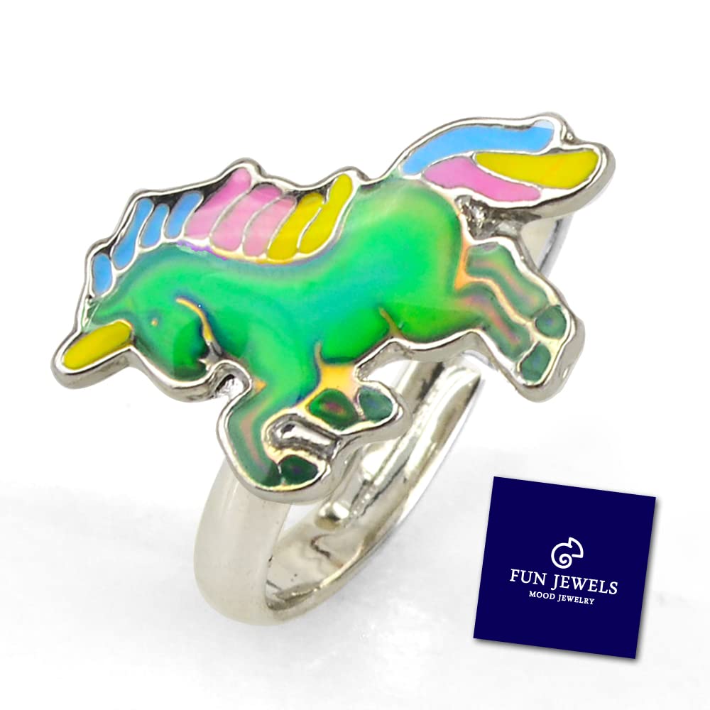 Unicorn Girls Mood Ring Fairy Tale Cute Unicorn Color Change Mood