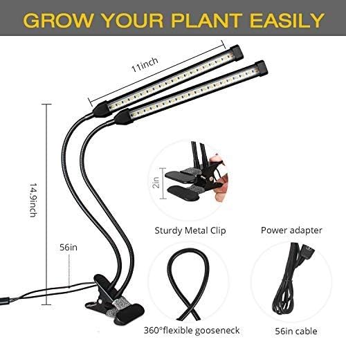 Sondiko Grow Light, Auto ON & Off Every Day Full Spectrum Sunlike Grow Lamp with 3/9/12H Timer, Adjustable Gooseneck 10 Dimmable Levels&3 Switch Modes for Indoor Plants
