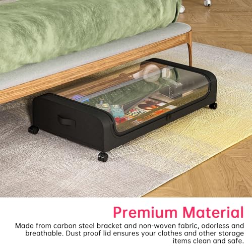 Solution gain de place sous le lit Pilipane anti-poussière à roues - 6
