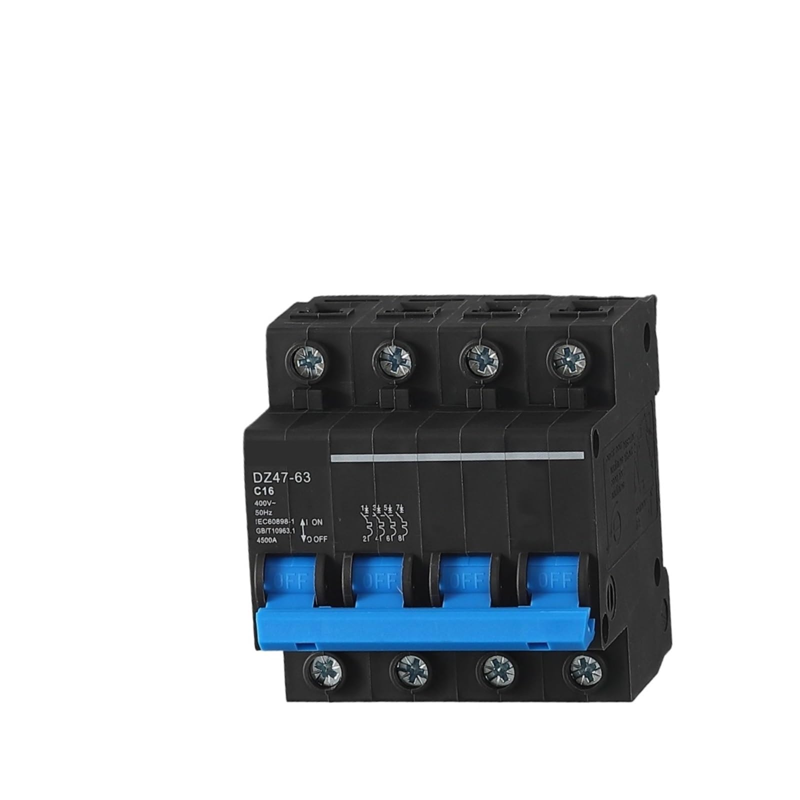 QQGGXWN Miniature Black Housing Circuit Breaker DZ47-63(DZ47-63/1P C63A)
