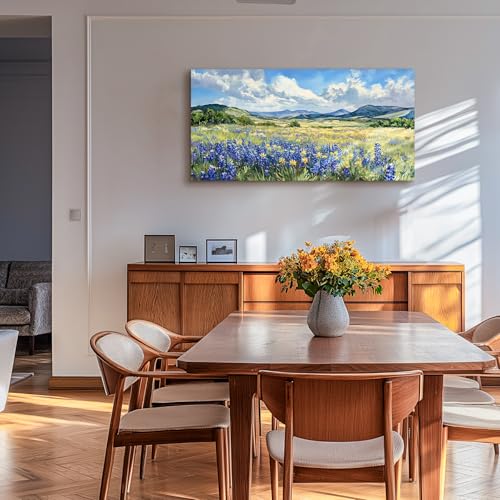 SERIMINO Nature Landscape Wall Art, Wilderness Meadow Wildflower Large Artwork, Rural Scenic Canvas Art Prints, Bright Natural Scenery Pictures Wall Decor Living Room Bedroom Rustic Farmhouse 20"X40"