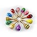 MUROAD 4 piezas Maracas de madera Juguetes educativos musicales para niños, juguetes de madera sonajero shakers musical Regalos para recién nacidos, colores y patrones aleatorios