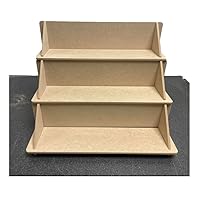MDF 3 Tier Solid Back Display Craft Table Stand - Size 370mm x 324mm x 320mm - For Craft Fairs, Market Stall Display Shelf, Shop Display Stands, Makeup Stand, Perfume display shelf