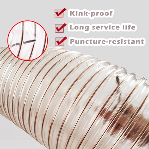 Tubo flessibile di ventilazione per aspirazione della polvere nei sistemi di aspirazione industriali del legno, design resistente alle forature e durevole