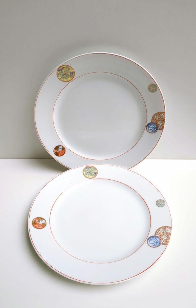 深川製磁　赤絵丸紋　銘々皿　5枚 深川製磁 赤丸絵 丸皿 4枚 【公式通販】