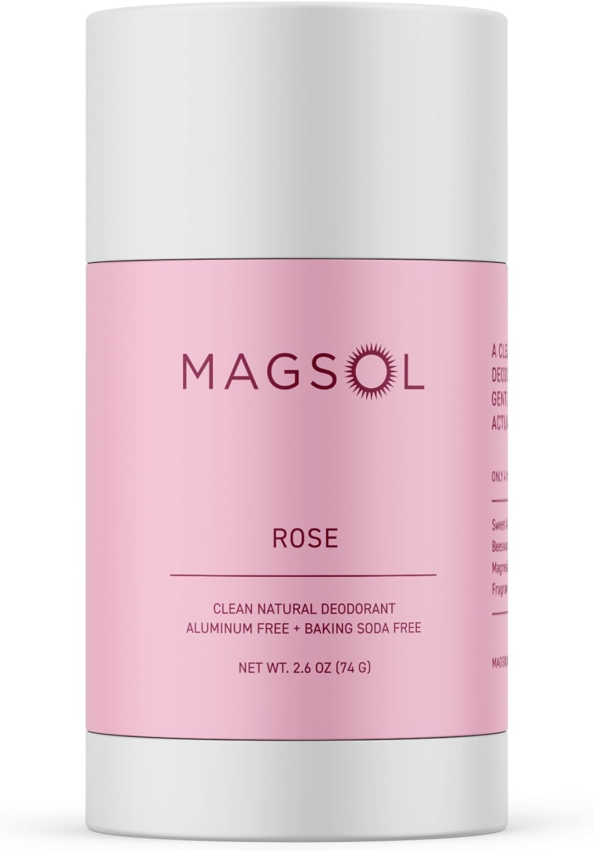 (Rose) - Rose Natural Deodorant with Magnesium - Aluminium Free, Baking Soda Free, Alcohol Free, Cruelty Free, Healthy, Safe, Non Toxic, All Natural, For Women, Men & Kids - 90ml (Lasts over 4 months)