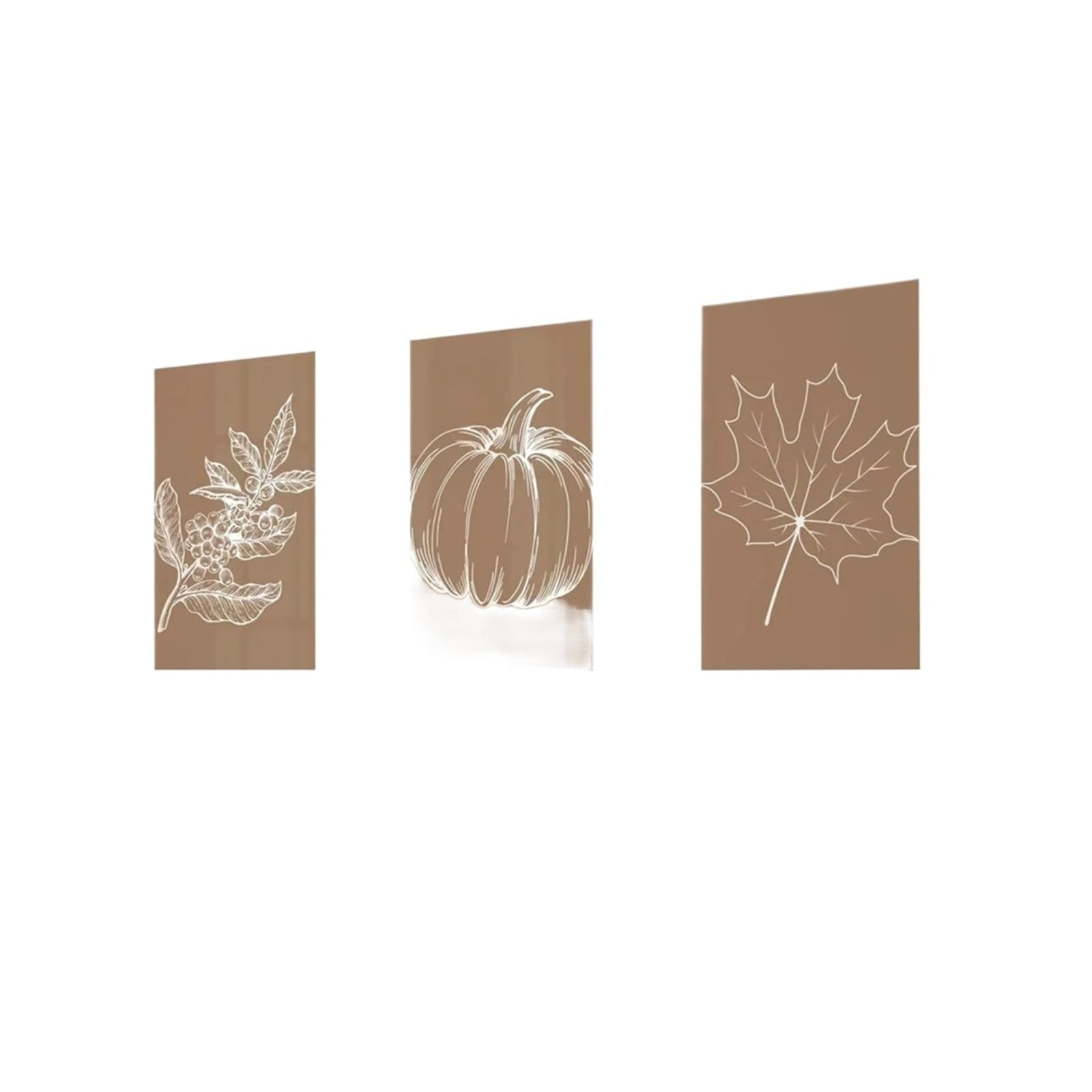 Graiting 3pcs Autumn Printable Art Warm Fall Prints Pumpkin Print Leaves Poster Decor Tones Wall