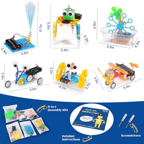 Image of STEM Robotics Kit Set Science Experiments Project Activities for Kids 6-8 8-12 Engineering Building Electronic Motor Robot Craft for 6 7 8 9 10 12 Year Old Boy Girl Toys Birthday