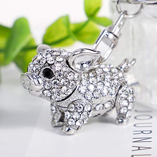 YCEOT Portachiavi 3D Simpatico Portachiavi di Maiale Portachiavi con Strass di Cristallo Borsa a Tracolla Tote Car Party Regalo di Nozze Collezione per Donna