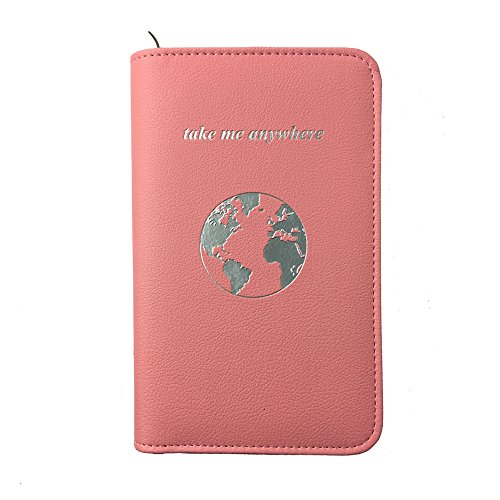 Phone Charging Passport Holder -Multiple Variations with NEW and IMPROVED Removable Power Bank- RFID Blocking - Travel Wallet Compatible with All Phones - Travel Accessories (Blush)