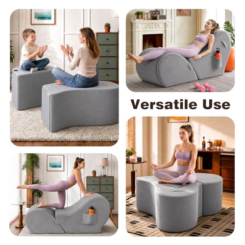 2-in-1 Yoga Chaise Sofa, Convertible Heart Shape for Stretching & Relaxing - image 7