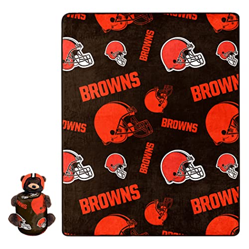 Image of Northwest NFL Plush Bear Hugger with 40 X 50 Silk Touch Throw Blanket, Cleveland Browns