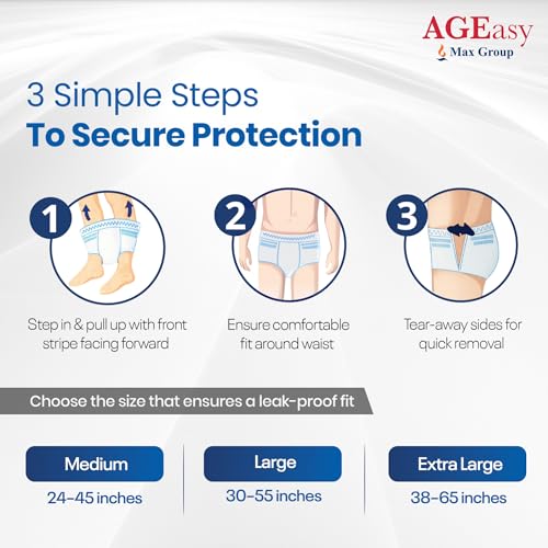 Image of AGEasy (Max Group) Adult Diapers | India's First Smart Liquid Distribution Pants | Gel-Lock Absorption | Up to 12-Hour Dryness | Anti-Sag | Invisible Fit | Odor Control | Unisex Fit (L - Pack of 2)