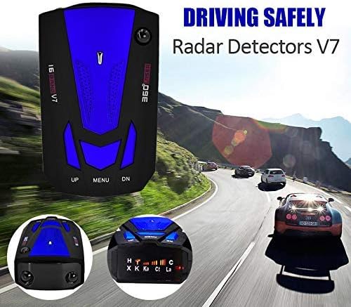 Radar Detector, City/Highway Mode 360 Degree Detection Radar Detectors with LED Display for Cars, Voice Alert and Car Speed Alarm System (FCC Approved)