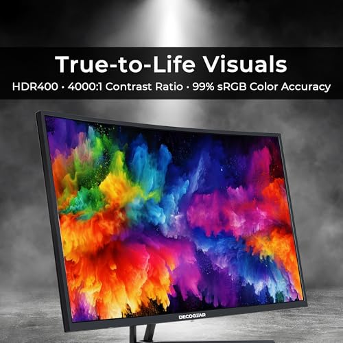 Image of Deco Gear 39 inch Curved Widescreen Gaming Monitor | 2560x1440 | 1ms MPRT | 165 Hz | 16:9 | HDR400 | 4000:1 | 1 x HDMI | 1 x DisplayPort - Limited Black Edition