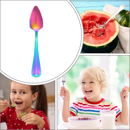 Miniatura 4 de Riaisttd Cucharas De Toronja Con Borde Dentado, Cubiertos Para Comer, Cuchara De Yogur De Acero Inoxidable, Para Frutas, Postres, Ensaladas, Desayuno, Aperitivos, Excavación