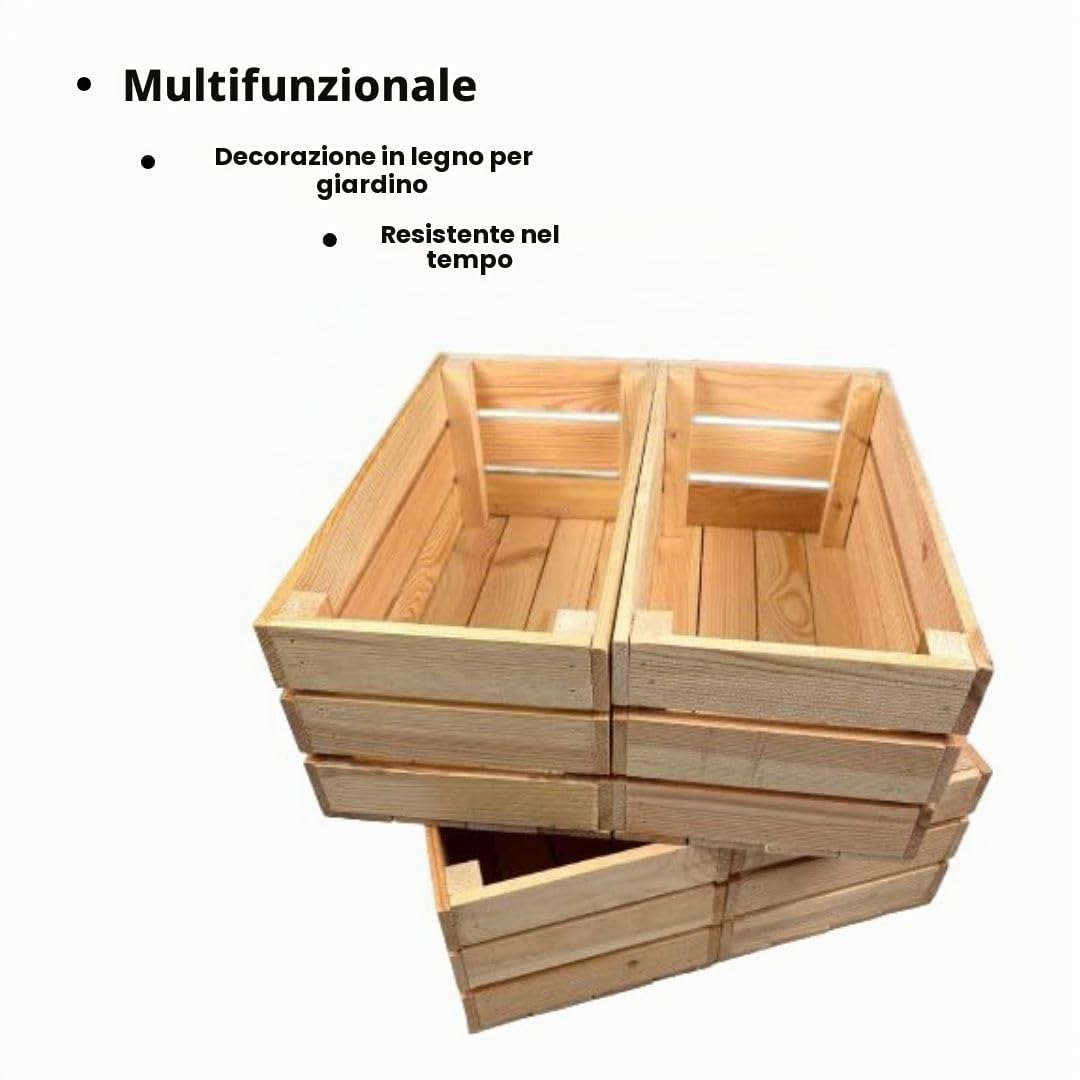 Scatola rettangolare in legno – Scatola decorativa in legno – Set da 2 vasi per piante, fioriere e scatola portaoggetti - 40x20x17 cm - Ideale per decorazione, fiori e organizzazione
