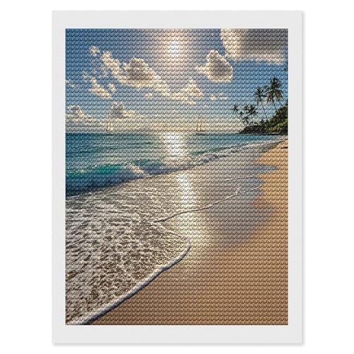Kits de pintura de diamantes FekiLoot de verano hawaiano para adultos principiantes