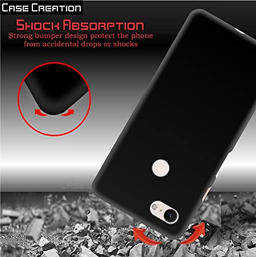 Image of Case Creation Compatible with Google Pixel 3 Back case, Google Pixel 3 Slim Flexible Smart Look case with 360 Camera All Angle Protection (Pure Black)