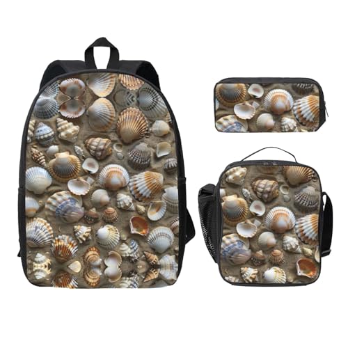 Sac à dos d'école léger ensemble 3 pièces avec boîte déjeuner motif sable