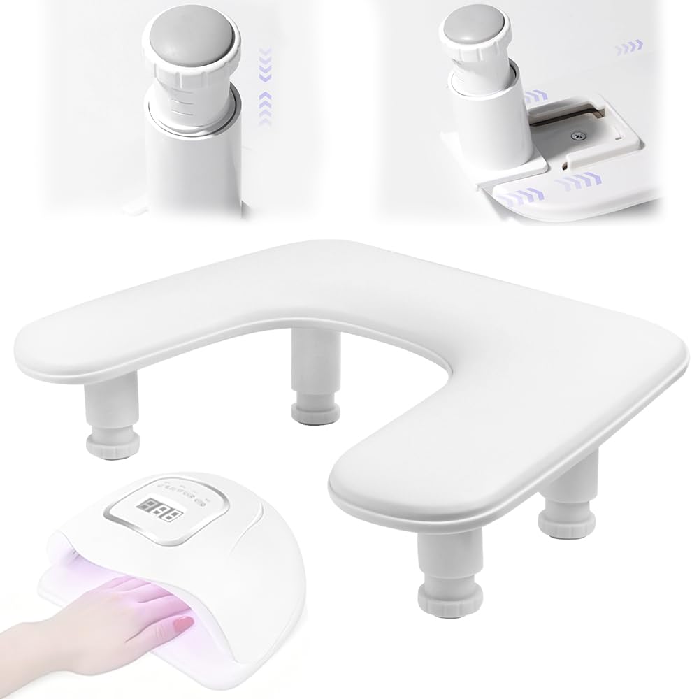 Poggiamano per Unghie, Appoggiamano per Unghie Regolabile Bracciolo per Mano a Forma di U Bracciolo per Unghie per Manicure in Pelle PU Supporto per Mano per Unghie a Forma U per Salone, Casa