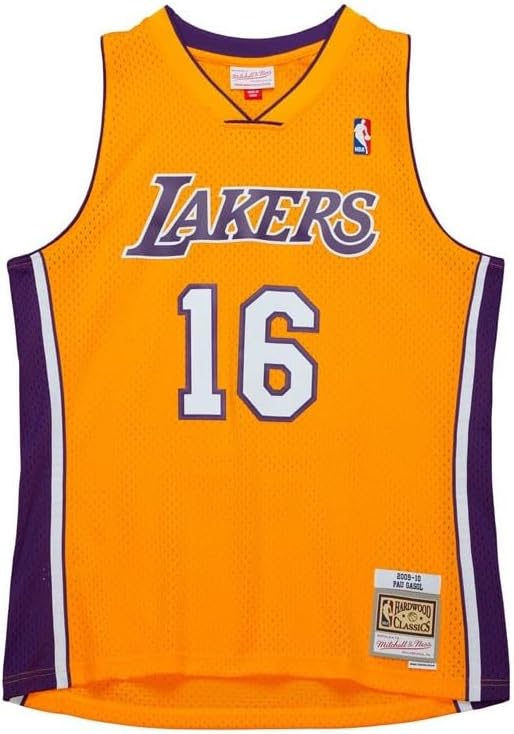 Mitchell & Ness PAU Gasol Los Angeles Lakers Gold 2009-10 Mens Swingman Jersey