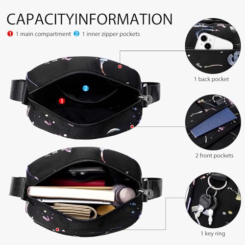 Nylon Shoulder Bag Crossbody Nylon Purse for Women, Multiple Pockets Work Travel Essentials3