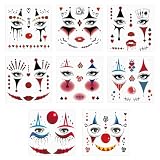 GTYHH 8 Pegatinas De Tatuajes con Motivos De Duendes, Máscaras, Accesorios De Maquillaje para Las Fiestas, Cosplay De Fiestas, Trajes De Disfraces De Halloween.