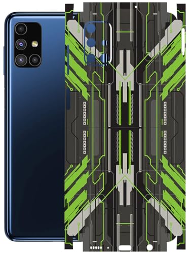 Image of AtOdds - Full Body Back Screen Guard Protector Film - Lamination Wrap Skin Sticker Compatible with Samsung Galaxy M51 | Scratchproof Matte Finish (Cyber Green)