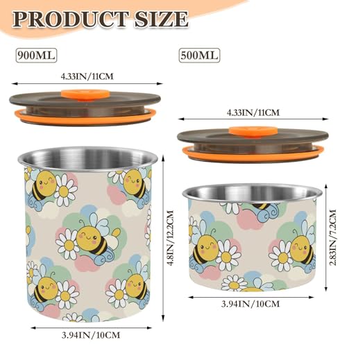 Envase de acero inoxidable beige para café 900 ml DOMIKING miniatura 2