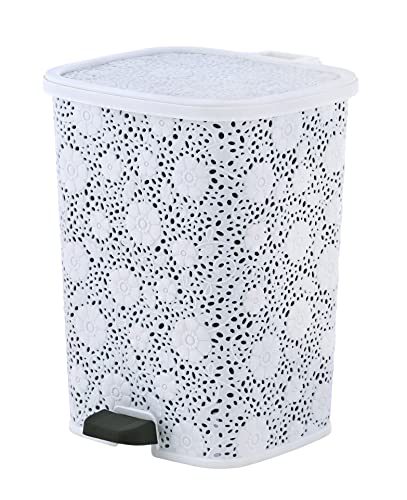 Caneca de basura compacta con pedal 1.5 gal blanca