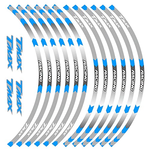 12 Stück Motorrad-Radaufkleber Streifen Reflektierende Felge Für Yamaha TMAX 500 530