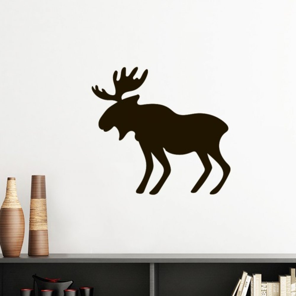 Sticker mural élan noir amovible 40cm pour relooker un mur blanc sans percer ni peindre