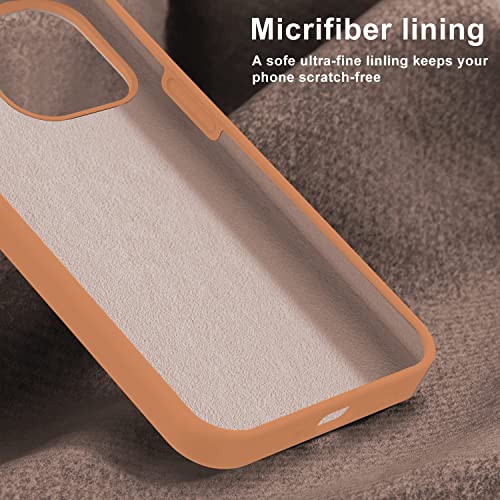 Image of Elzzi Microfiber Candy Case Compatible for iPhone 14 PRO MAX, Shockproof Slim Back Cover Liquid Silicone Case (Brown)