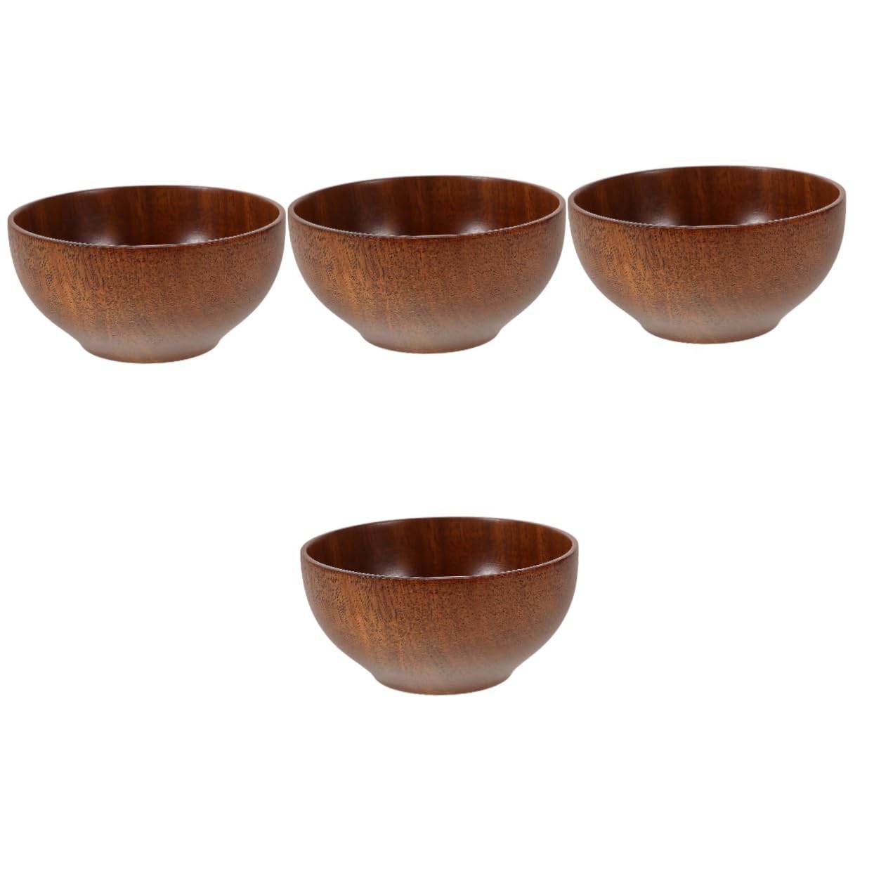 PRETYZOOM 4piezas Tazón De Madera Natural Para Ensaladas y Snacks Tazón De Frutas y Resistente Para Cocina y Restaurantes Acabado Artesanal y De Limpiar