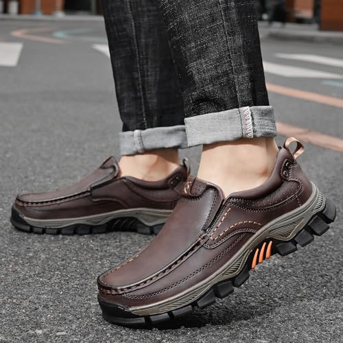 Men's Slip-On Loafers Comfortable Leather Casual Walking Shoes for Work Office Dress Outdoor 7