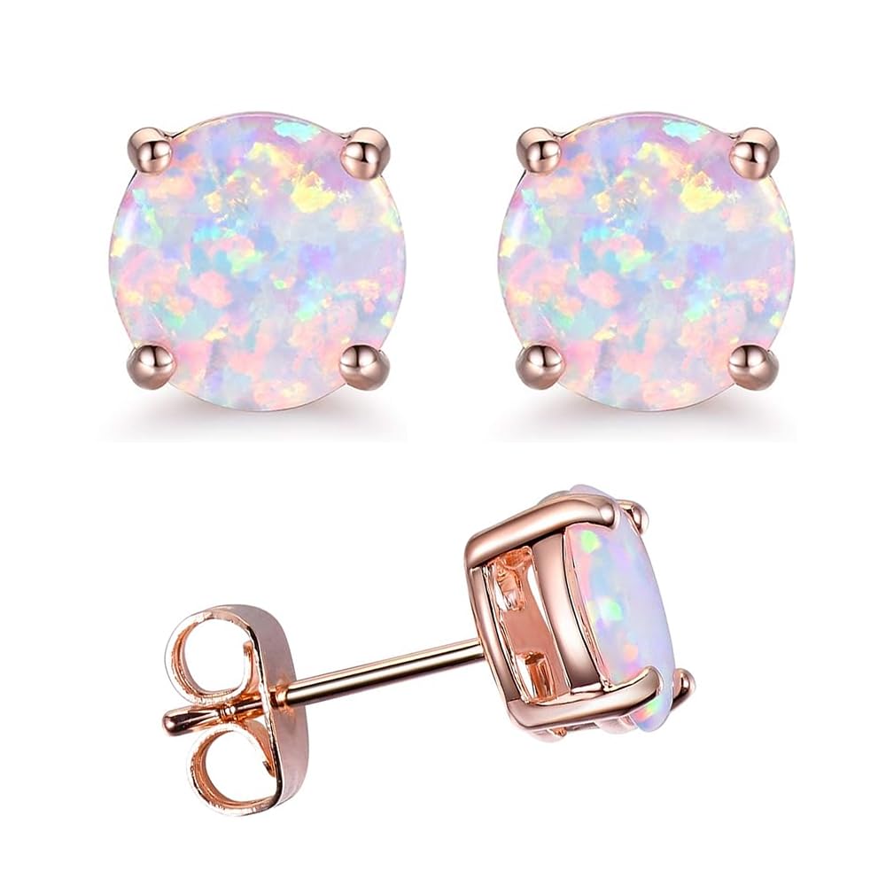 LM.aoruiz Multi Colors fire Opal Stud Earrings Birthstone Earrings For Women Trendy new Earrings