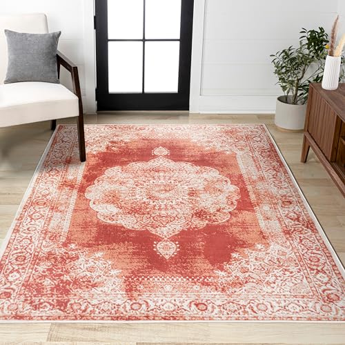 Tapete decorativo Jonathan Y Peach/Ivory 7'10 x 10'