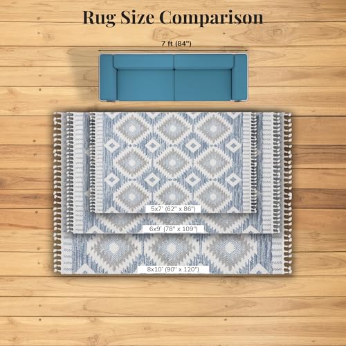 Tapete decorativo rectangular LUXE WEAVERS 5x7 azul miniatura 5