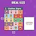 Sign Language Posters for Classroom - 3 Pack Includes: Family, Clothes, and Animal Sign Language Charts for Kids. ASL Posters for Classrooms are Each 16x20 inches, Dry Erase, and Made in the USA.