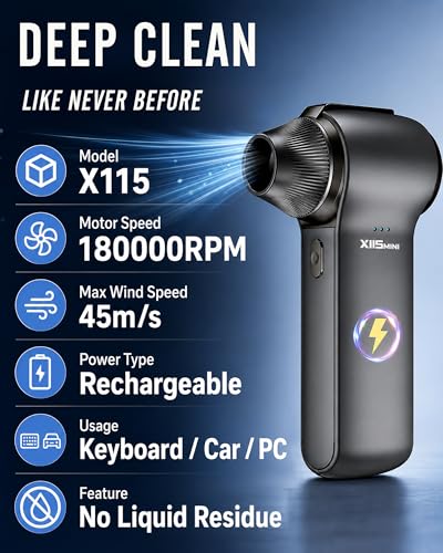 Compressed Air Duster 180000RPM Rechargeable Cordless Electric Blower - image 7