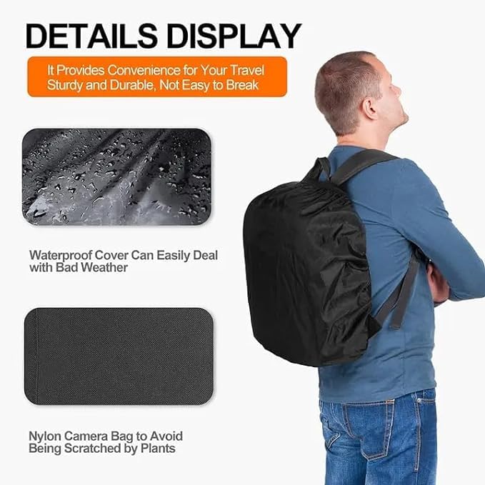 VTS DSLR Camera Backpack Bag Waterproof Shock Proof for Lens Accessories Bag for Camera Black with Snap Shackle Hooks | Perfect Double Camera Belt 3
