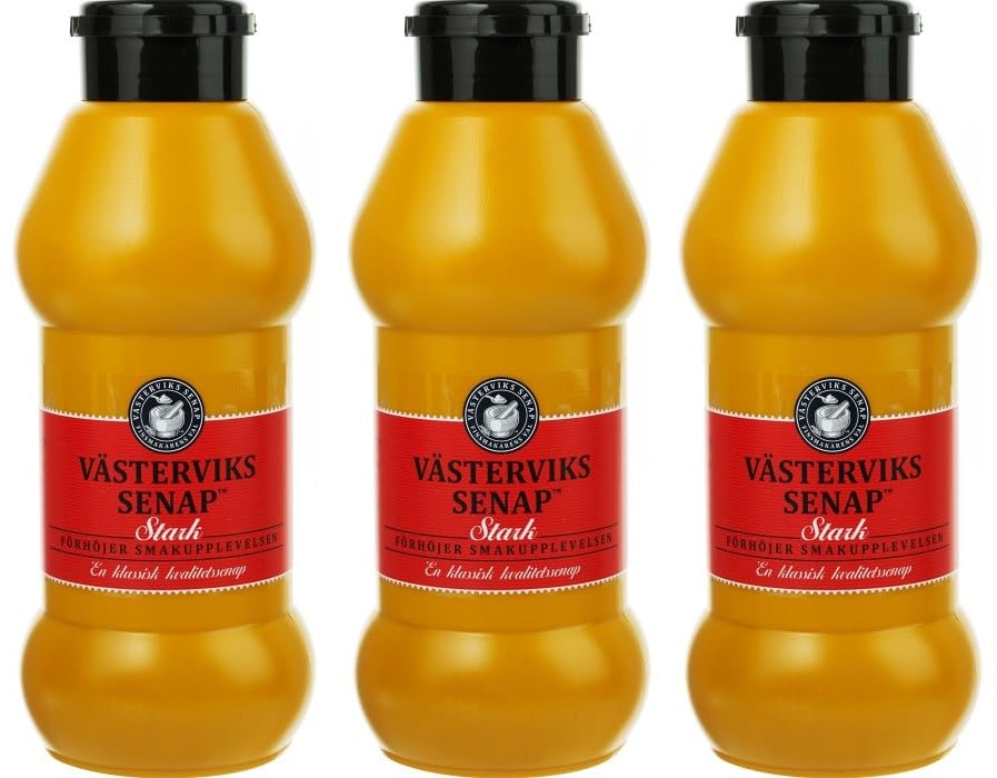Västerviks Senap Stark Mustard 500g (Pack of 3)